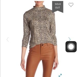 leopard mock neck shirt. cheetah top.